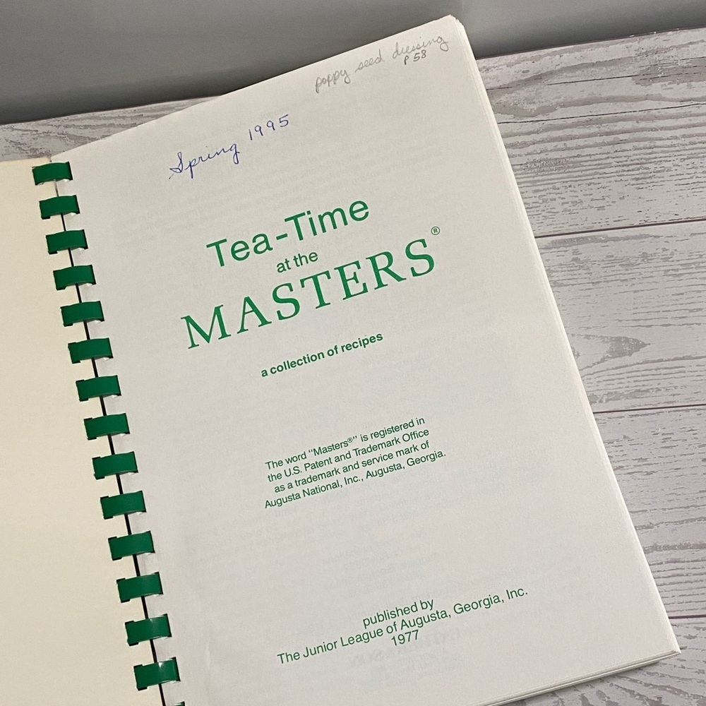 Tea-Time at the Masters Cookbook Junior League Augusta Georgia Golf Vintage - Picture 4 of 6